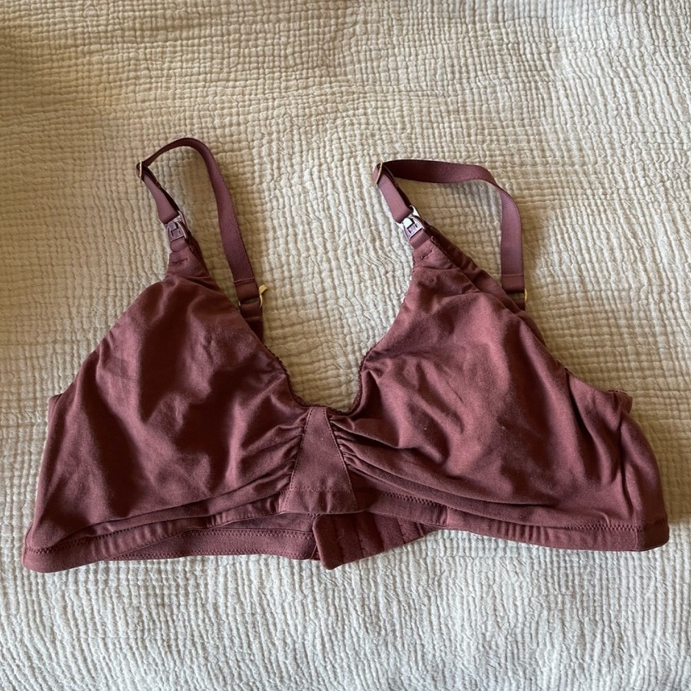 NEW hatch Everyday nursing maternity wireless bra in anise brown Xl